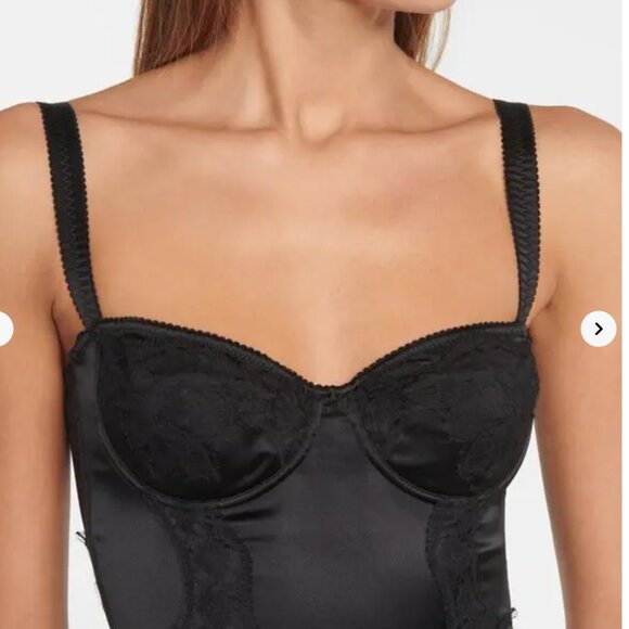 Dolce&Gabbana Silk balconette-bra bodysuit with lace detailing | 36B (EU 90B) - Picture 3 of 10